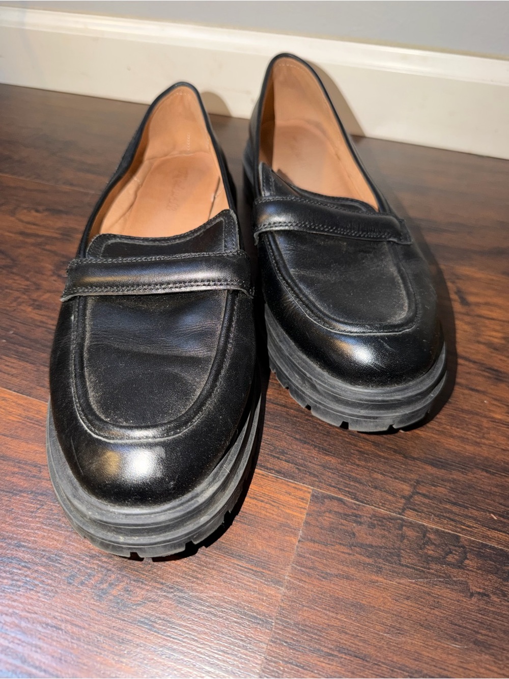 Madewell Black Leather Lug Sole Loafers - Picture 6 of 6